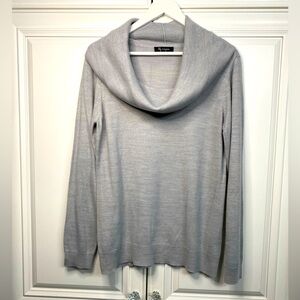 Lily Morgan Women’s Size Large Grey Cowl Neck Sweater Shirt Top Winter Fall